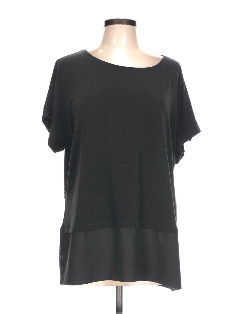 Calvin Klein Black Short Sleeve Boatneck Top